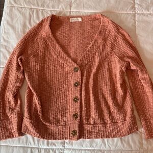 Women's Textured Button-Up Cardigan